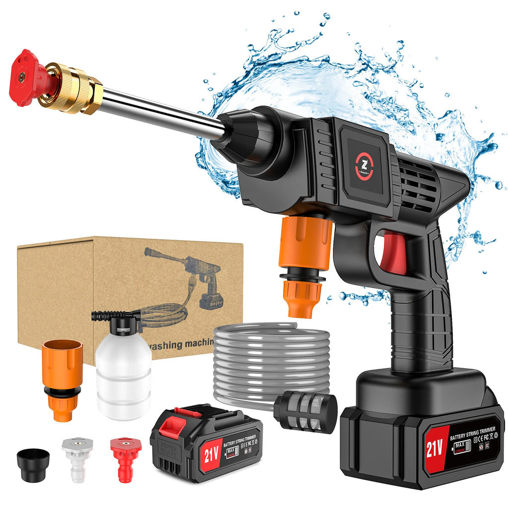 200W 70BAR Cordless High Pressure Wash Spray Water Gun Car Wash Pressure Water washing Machine 21V Lithium Battery