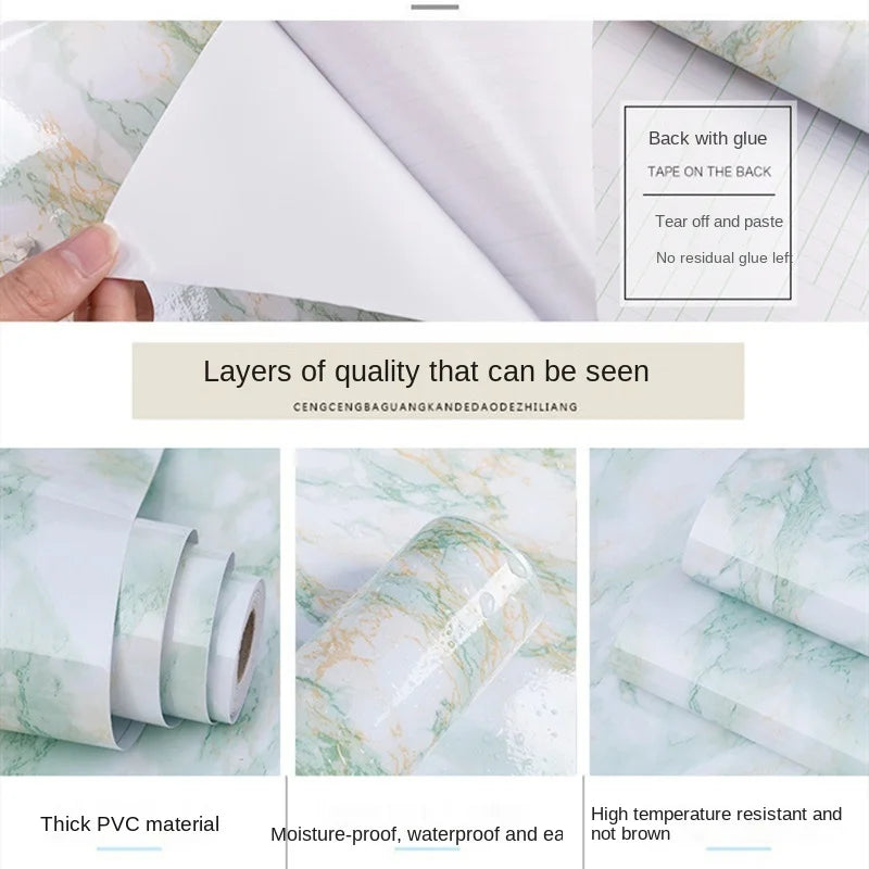 Modern Kitchen Contact Paper DIY Self Adhesive Waterproof Wallpaper Fire Prevention Wall stickers Home Decor Sticky Films