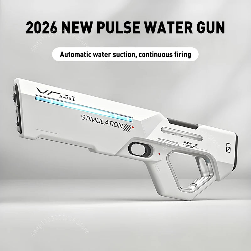2026 Model Electric Water Gun Large Capacity Electric Suction Long-Distance Shooting With LED Light Children's Water Play Toy