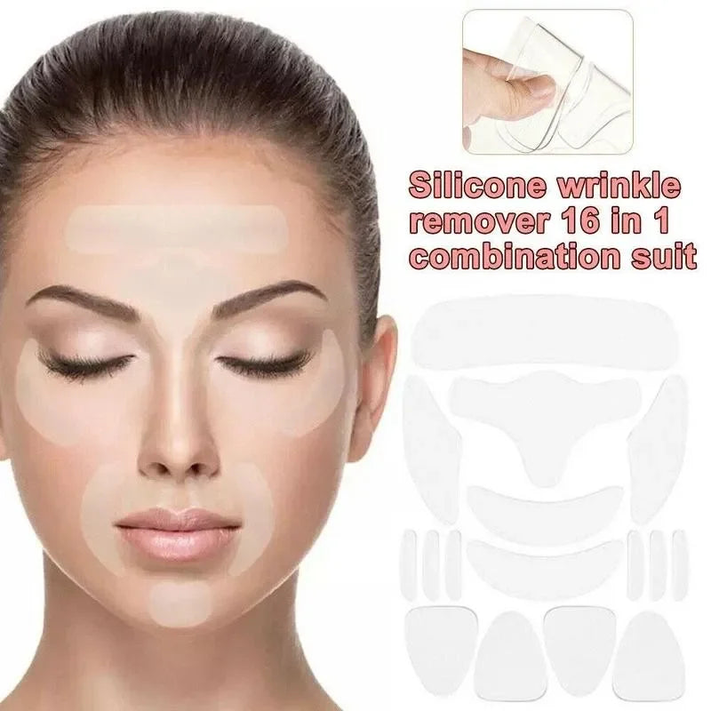 1-3sets Reusable Silicone Patches Anti Rimpel Pads Wrinkle Removal Sticker Face Forehead Neck Eye Sticker Skin Care Patch