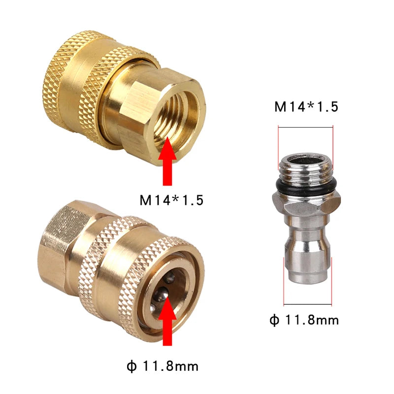 1/4 Inch Quick Connect Socket And Quick Connect With Female M14 For Pressure Washer Water Gun Car Washer Foam Lance Connector