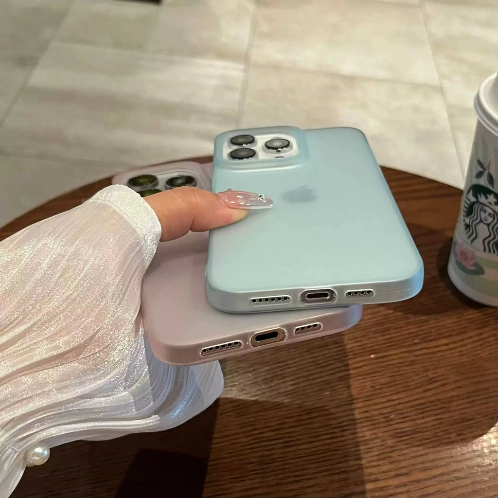 Fashion Soft Matte Candy Phone Case For iPhone 17 16 11 12 13 14 15 Pro Max Plus X XS Max Transparent Bumper Cases Cover