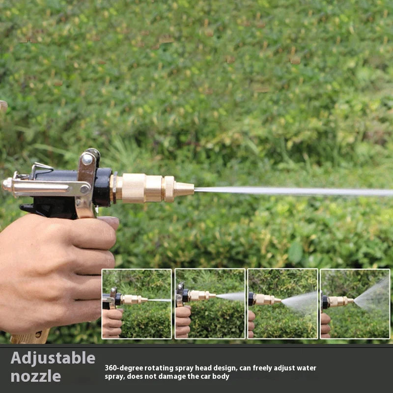Portable High-pressure Car Wash Water Gun Head Copper Nipple Interface Water Gun Garden Gardening Cleaning Tool