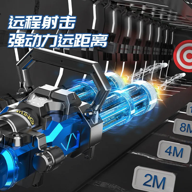 Electric Rotating Gatling Water Gun Automatic Continuous Water Fight Artifact Summer Outdoor Beach Children's Adult Toy