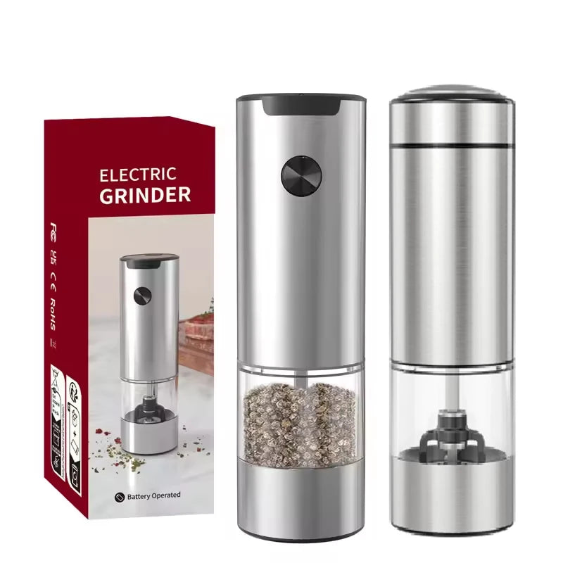 1/2pcs Electric Automatic Salt And Pepper Grinder Set with LED Light Adjustable Spice Mill Kitchen Tools for Cooking