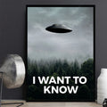 I WANT TO BELIEVE The X Files Art Posters and Prints UFO Retro TV Series Print Canvas Painting Decorative Picture Home Decor