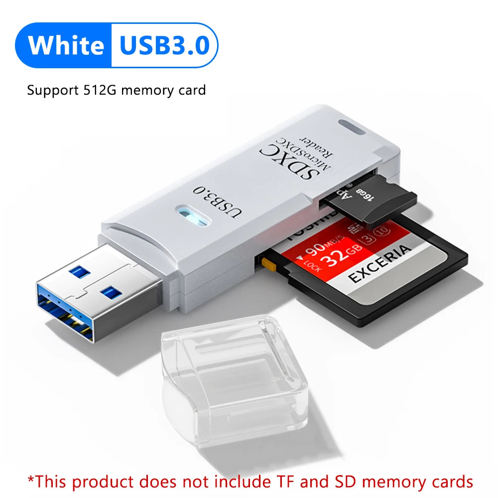 2 In 1 USB 3.0 Card Reader Micro TF SD Card Reader USB Adapter High Speed Card Reader TF Memory Card For PC Laptop Accessories