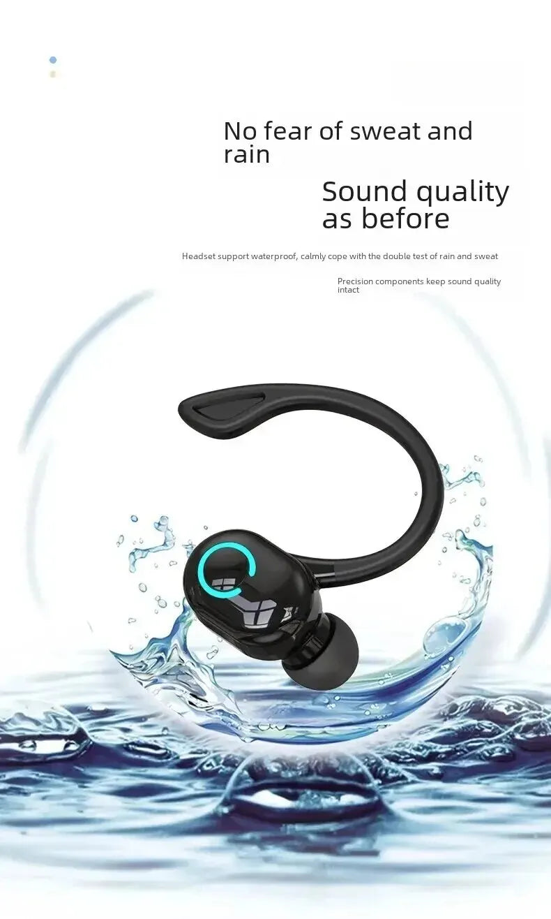 Bluetooth 5.2 Wireless Headset Single Ear-Hook Earplugs Ultra Long Battery Life Business Earphone Mobile Phone Headphone Earbuds