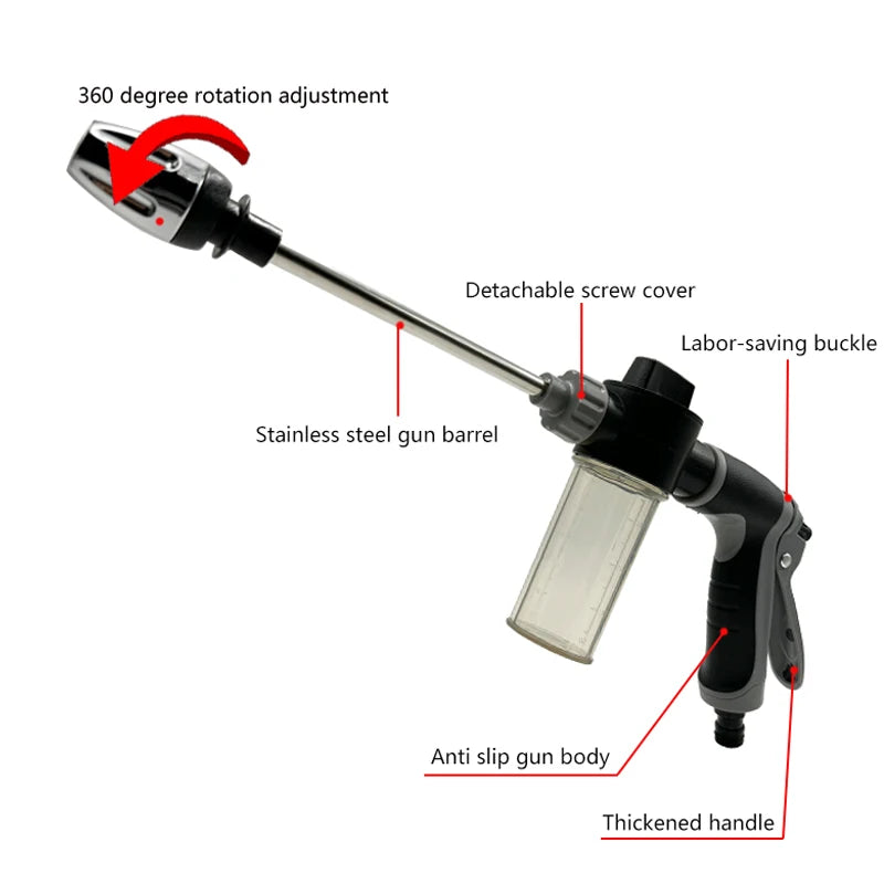 High Pressure Automobile Water Gun Spray Garden Watering Foam Pot Car Washing Foam Water Gun Car Washing Tools