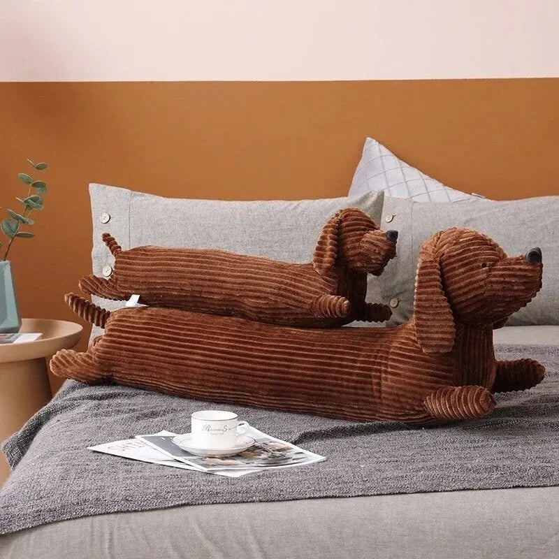 Cute Dachshund Dog Strip Pillow Soft Sofa Throw Pillow Neck Waist Pillow For Living Room Office and Home Decor