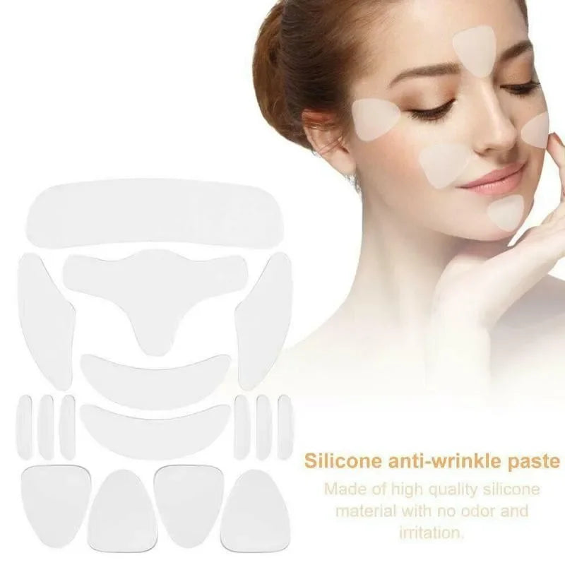 1-3sets Reusable Silicone Patches Anti Rimpel Pads Wrinkle Removal Sticker Face Forehead Neck Eye Sticker Skin Care Patch