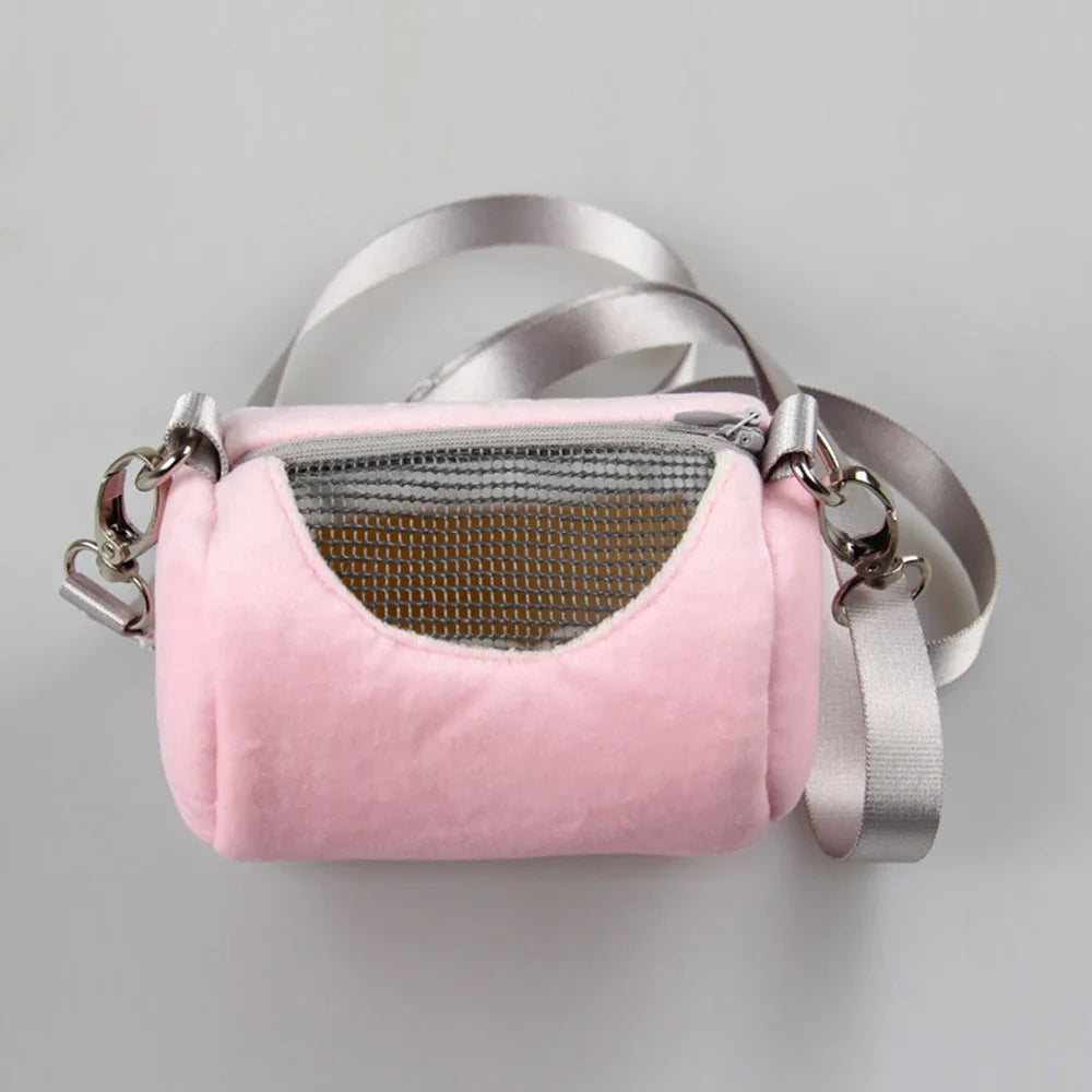 1Pc Small Pet Backpack Hamster Carrier Bag Portable Cylinder Satchel Flying Squirrel Travel Breathable Mesh Pouch Pet Supplies