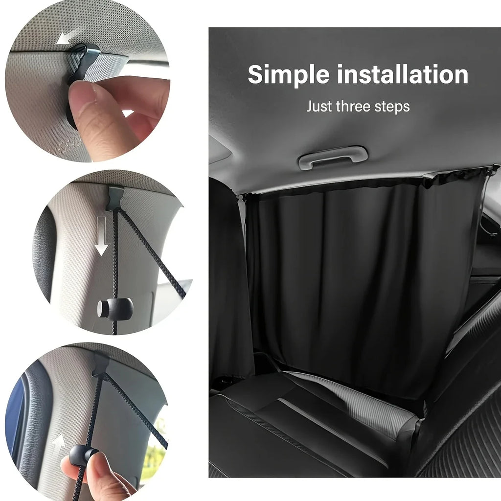 4pcs Car Privacy Curtain Set Window Shade for Travel Nap Night Camping - Detachable Simple Curtain for Vehicle Windows