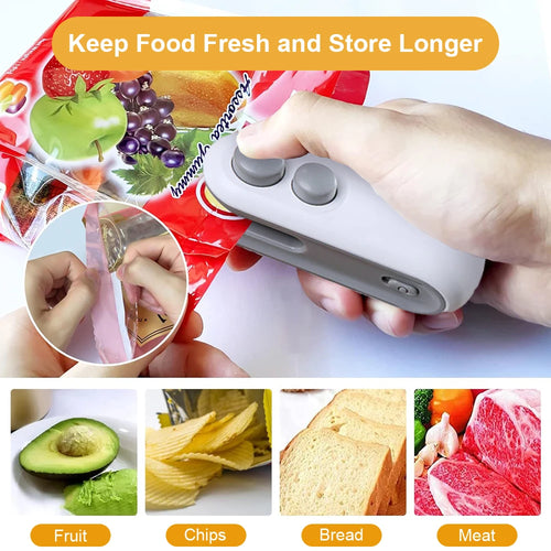 **Mini Portable Bag Sealer | Handheld Heat Sealer for Food, Snacks & Plastic Packaging**  (86 characters)