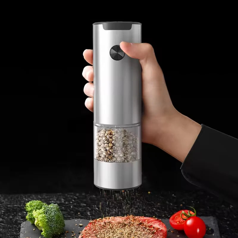 1/2pcs Electric Automatic Salt And Pepper Grinder Set with LED Light Adjustable Spice Mill Kitchen Tools for Cooking