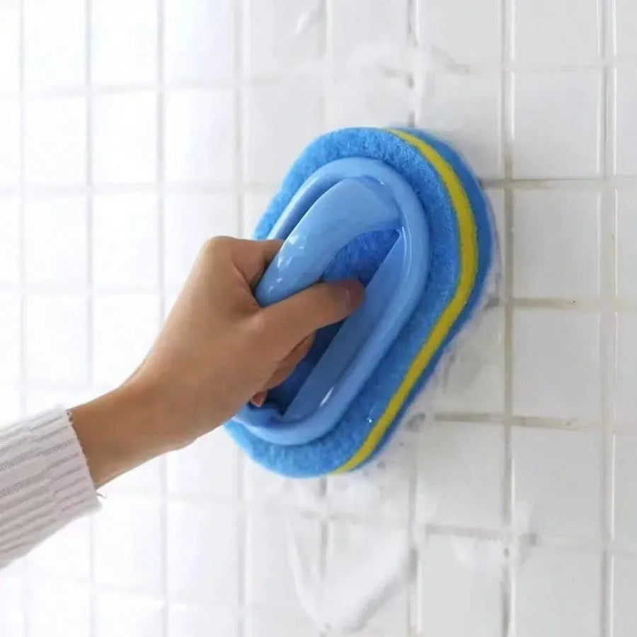 Cleaning Brush with Handle Kitchen Sponge Wipe Thickening Bathroom Tile Household Stain Removal Clean Tools