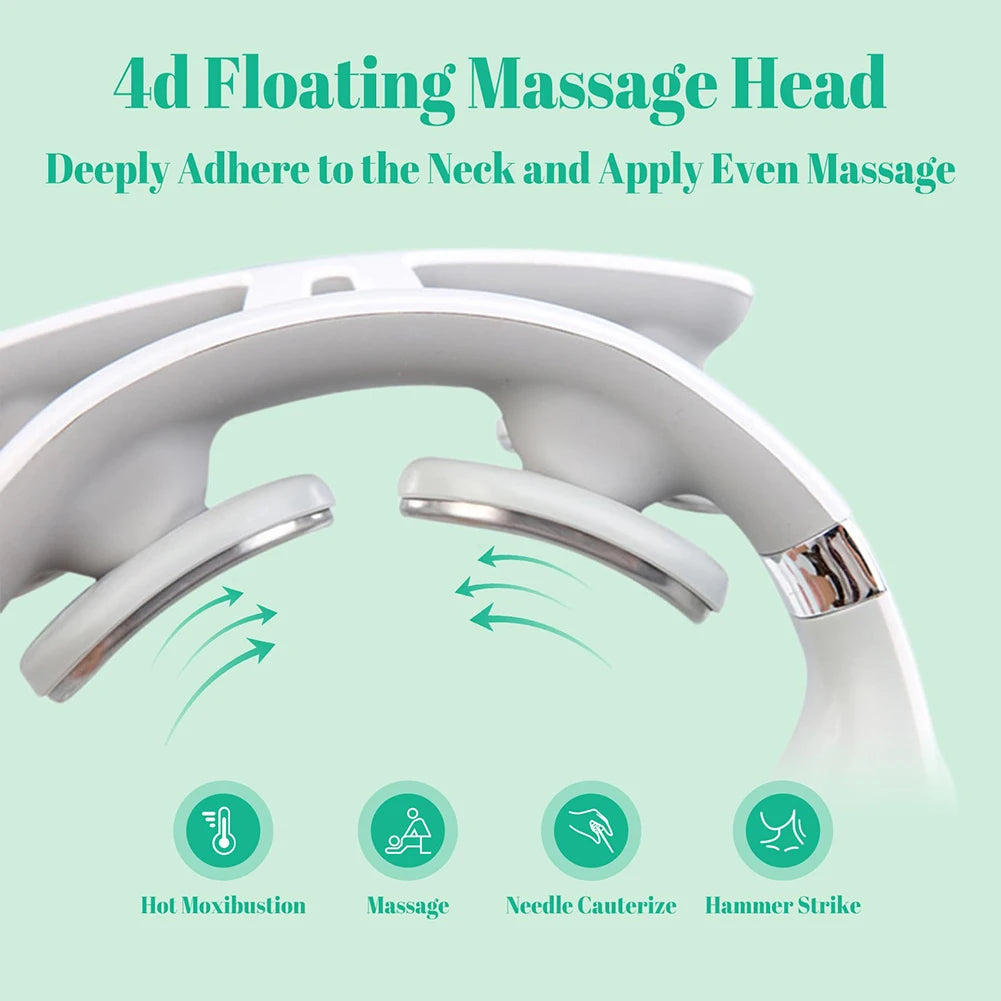 Cervical Massager 16 Modes USB Smart Pulse Heating 4 Neck Massager for Neck Tension NeckMassager Vibrator Heating Massager
