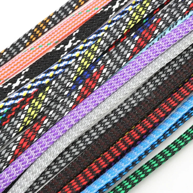 4/8/12mm PP Cotton Yarn + PET Woven Cotton Mesh Braided Cable Sleeve Expanding Braided Sleeving Wire Cable Harness Sheathing