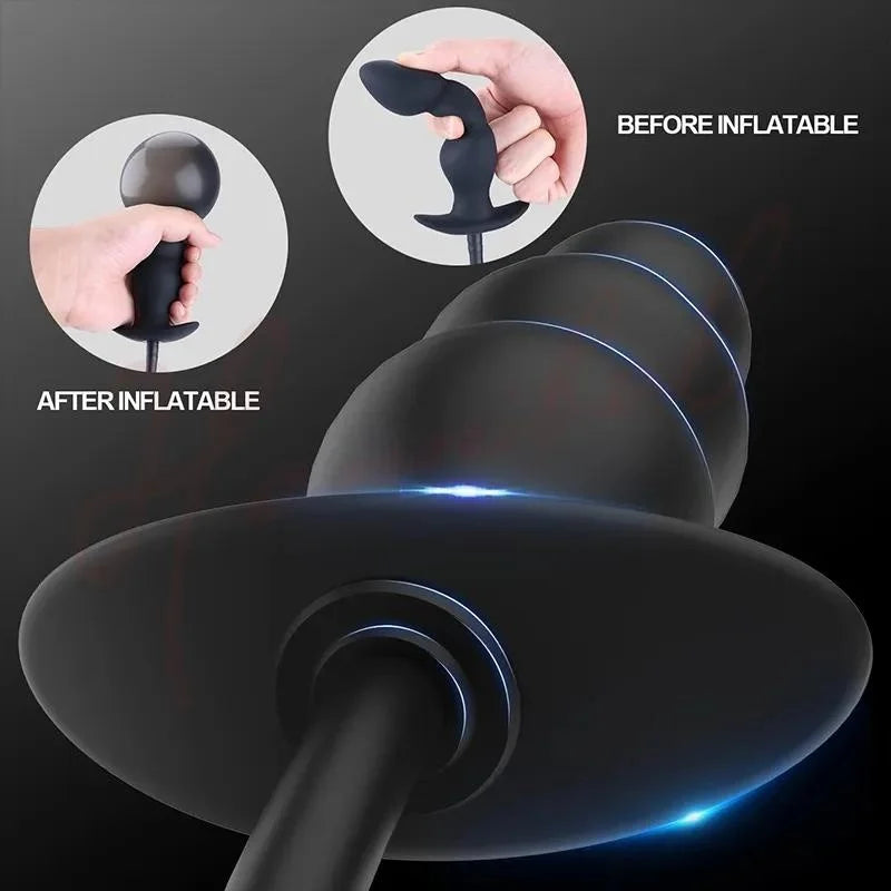Adult G spot Expansion Stimulator Silicone Inflatable Butt Plug Big Dildo Insertion Sex Toy Male Prostate Massager Anal Sex Toys