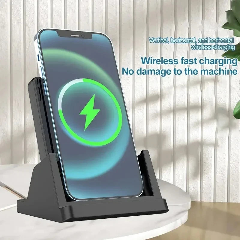 Wireless Charger Pad Stand Desktop Ultra-thin Mobile Phone Fast Charging Dock Station For iPhone 15 14 13 12 Samsung Xiaomi