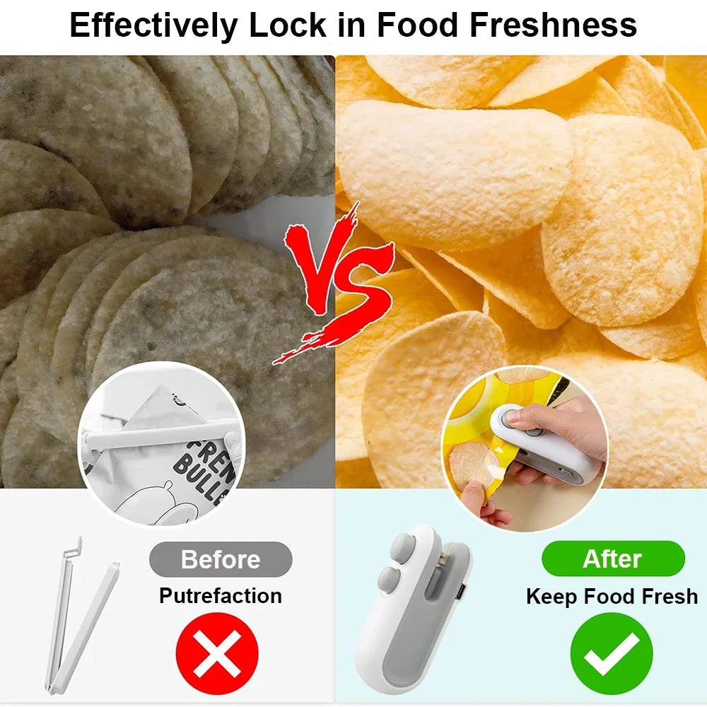 **Mini Portable Bag Sealer | Handheld Heat Sealer for Food, Snacks & Plastic Packaging**  (86 characters)