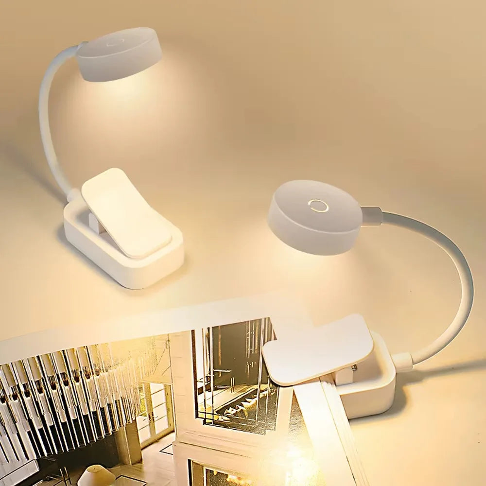 Mini LED Reading Book Light Table Lamp 3 Modes Adjustable Eye Protection Clip-On Study Reading Lamp for Travel Bedroom Book