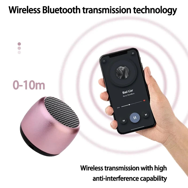 M1 Mini Bluetooth-compatible Small Speaker Portable Intelligent One Drag Two Small Steel Cannon Metal Wireless Sound Subwoofer