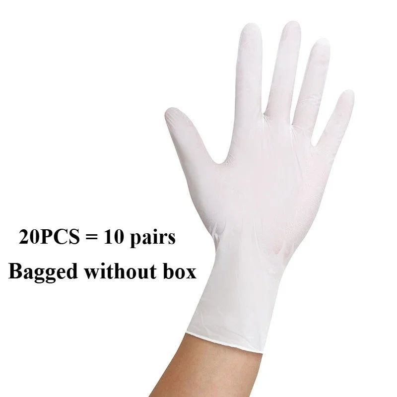 10/20/50/100PCS Disposable White Nitrile Gloves Household Cleaning Gloves Kitchen Cooking Tattoo Pet Tools Waterproof Latex Free