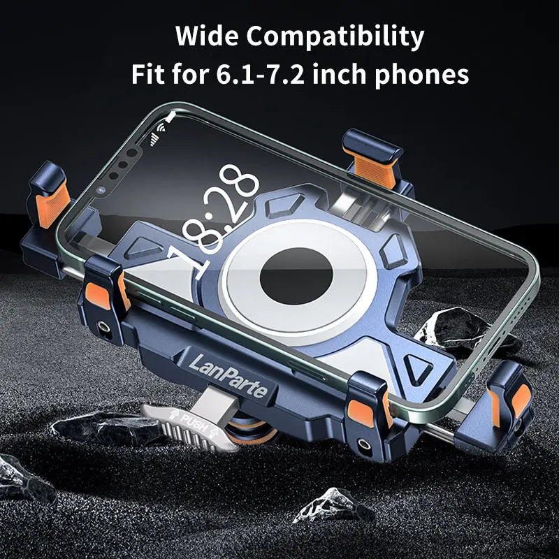 Metal Shockproof Motorcycle Phone Holder 4 Vibration Dampener 15W Wireless Charger Fast Charging Motorbike Bicycle Bike Stand