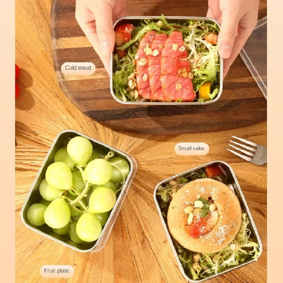 Thickened Stainless Steel Fresh Box Sealed Leak-proof Picnic Bento Box Portable Multi-purpose Lunch Box With Lid Storage Box