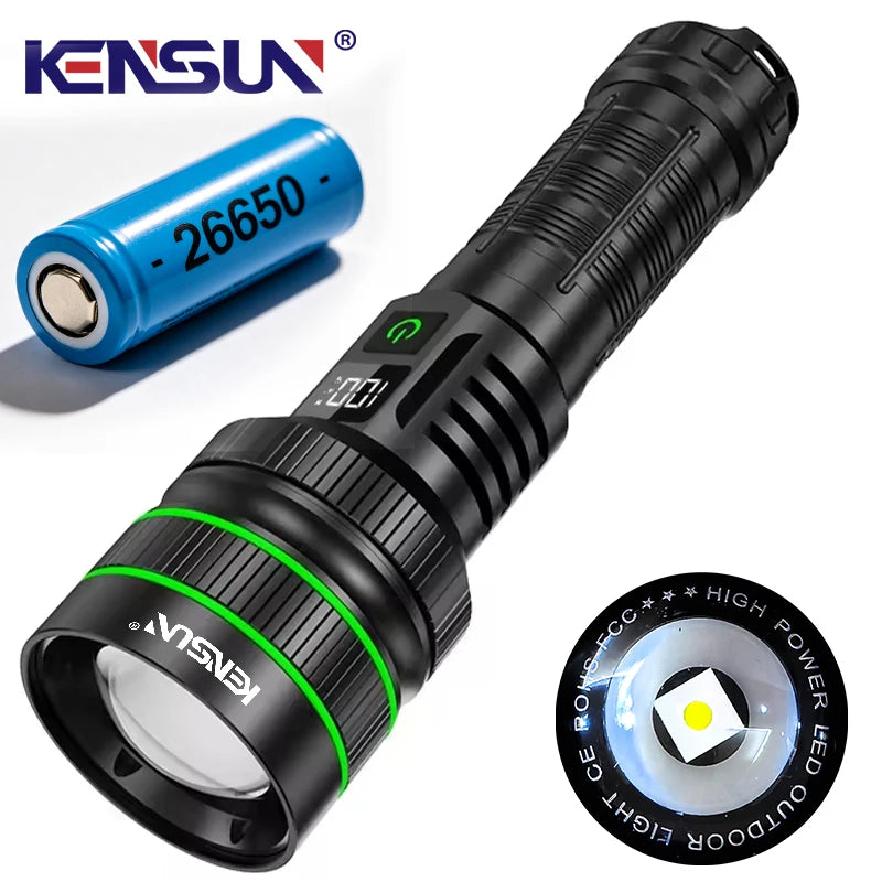hit product long-range kilometer ultra bright flashlight, outdoor waterproof high-power strong light flashlight, rechargeable
