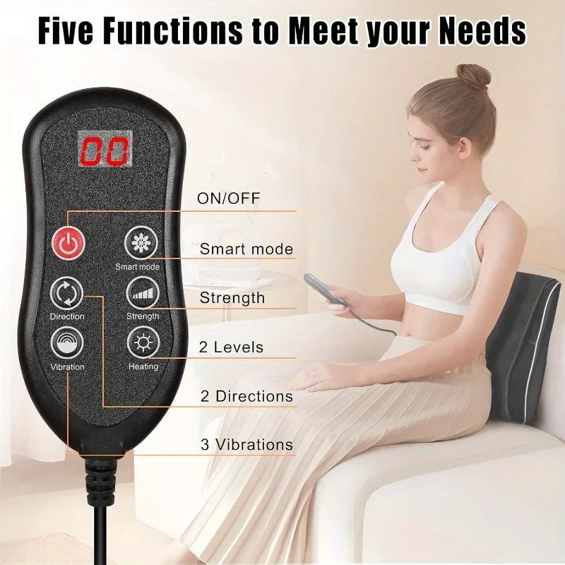 Jinkairui Electric Shiatsu Massage Pillow Neck Airbag Traction Body Massager Car with Heating and Vibration Function