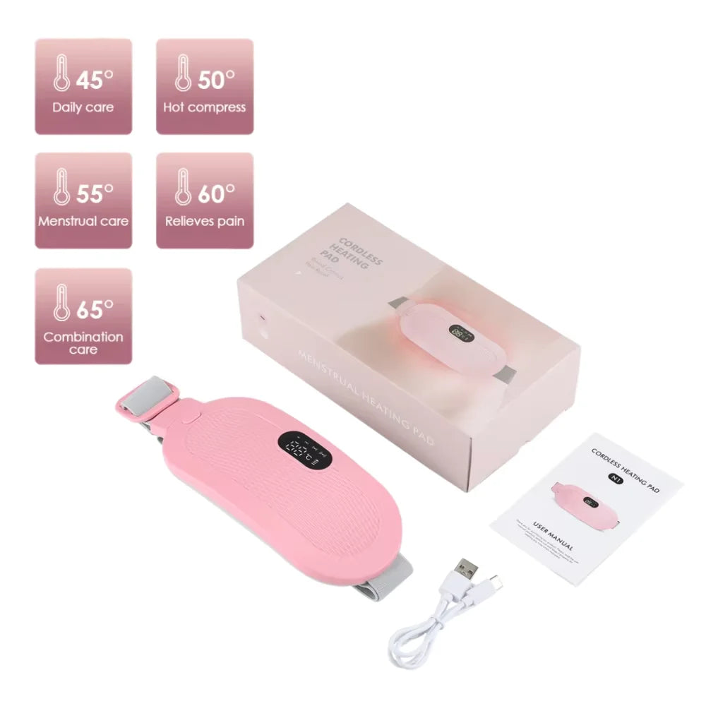Heating Pad for Menstrual Cramps Vibration Electric Massager Abdominal Period Warm Palace Belt Uterine Warming for Women
