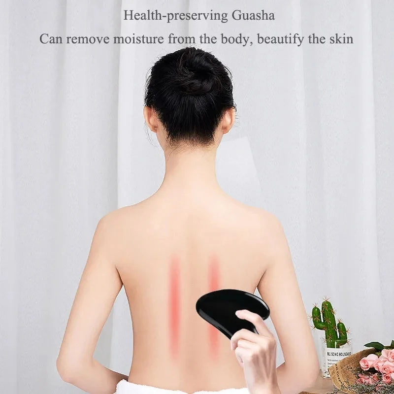 Natural Obsidian Gua Sha Board Gouache Scraper Boad Scraping Meridians Massage Face Lift Anti Wrinkle Beauty Jade Massager