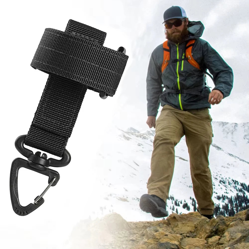 1 PC Mountaineering Buckle Outdoor Keychain Gear Clip Keeper Pouch Belt Keychain Gloves Rope Holder Hook Camping
