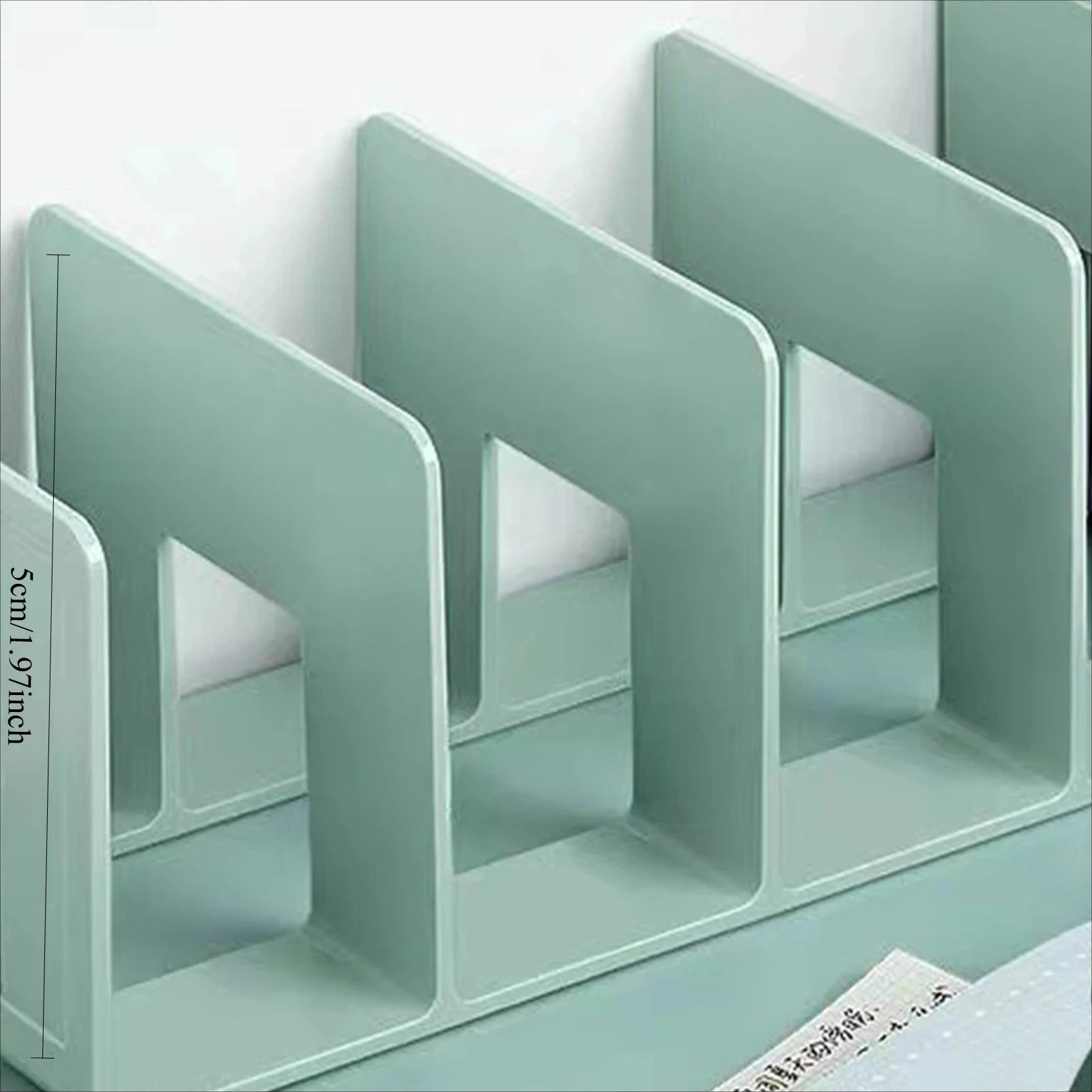 4 Compartments Rack Book Organizer ABS Bookends Stand Bookshelf Divider Book Paper Files Storage Rack for Home Office Classroom