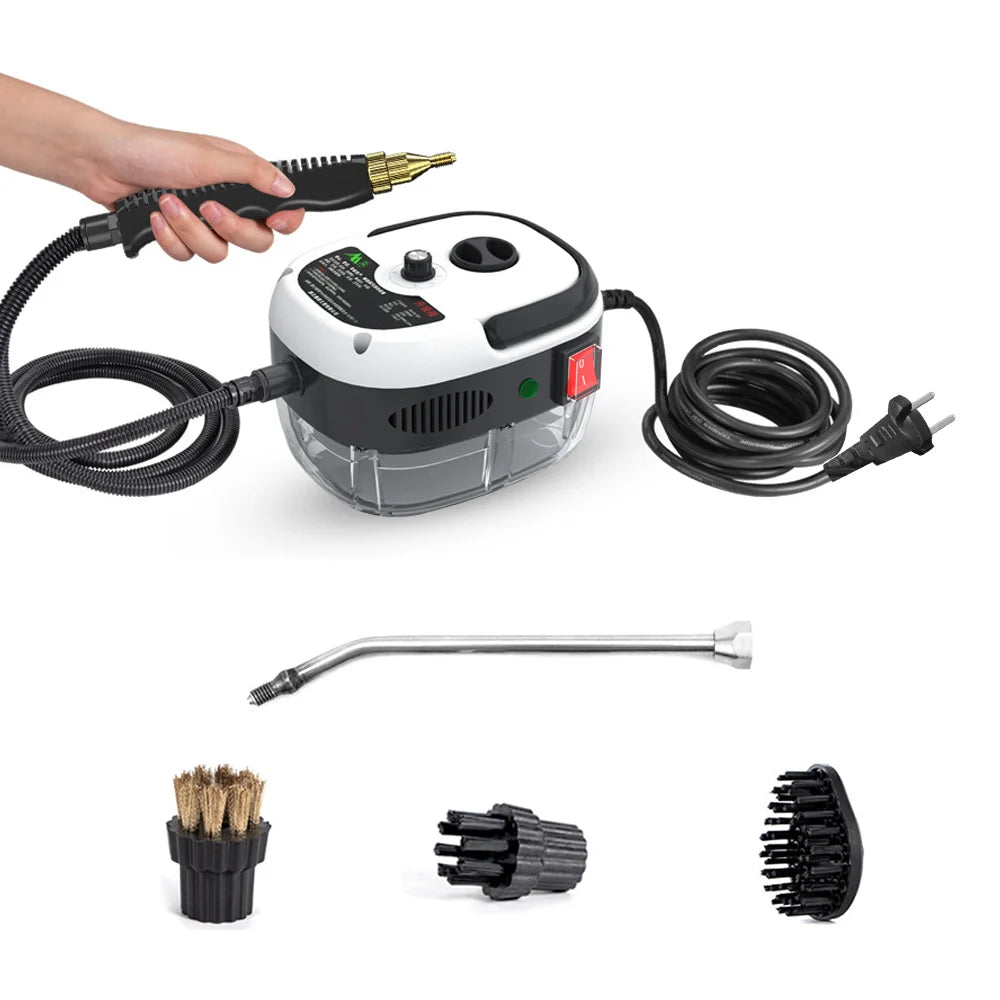 1500W Portable Handheld Steam Cleaner High Temperature Pressurized Steam Cleaning Machine with Brush Heads for Furniture Car