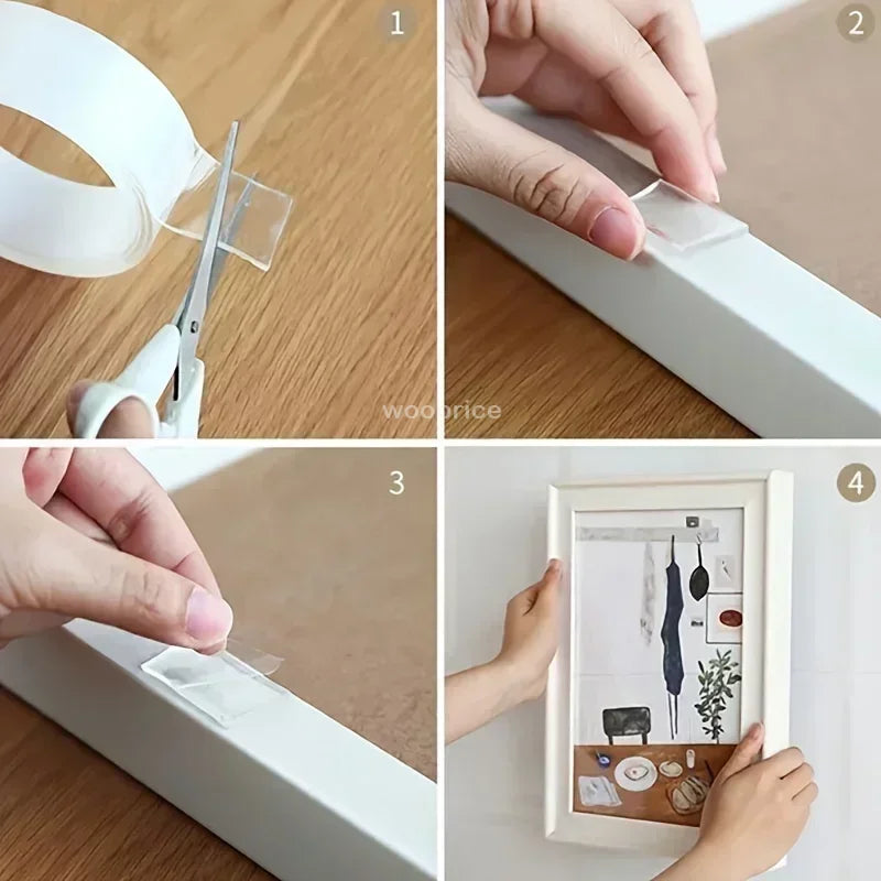5m 3m Double Contact Nano Tape Powerful Extra Strong Sided Adhesive for Kitchen and Bathroom Waterproof and Cleanable Tool