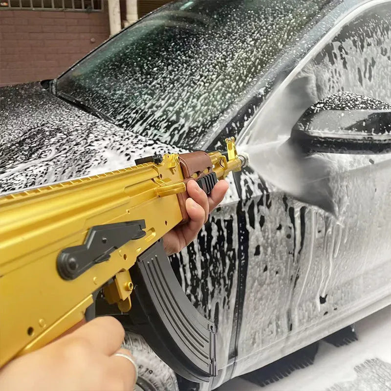 Gold AK47 high-pressure water gun type car washing water gun foam PA pot degreasing film household commercial car washing machin