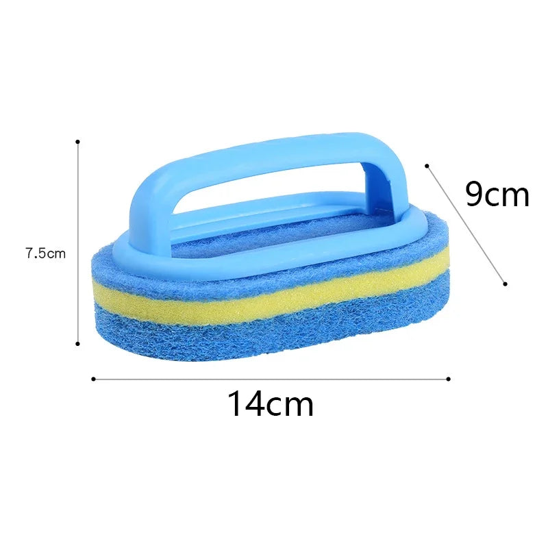 Cleaning Brush with Handle Kitchen Sponge Wipe Thickening Bathroom Tile Household Stain Removal Clean Tools