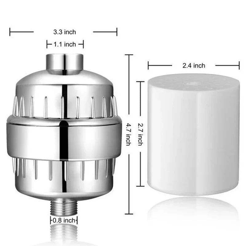 15-Stage Shower Filter for Hard Water, Removes Chlorine & Heavy Metals, Reduces Dry Skin & Itch, for Dry Hair and Skin Care