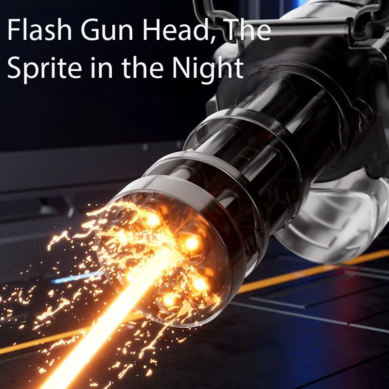 Electric Gatling LED Light Water Gun High-Speed Continuous Burst Rotating Summer Outdoor Beach Pool Party shooting Toy Gift
