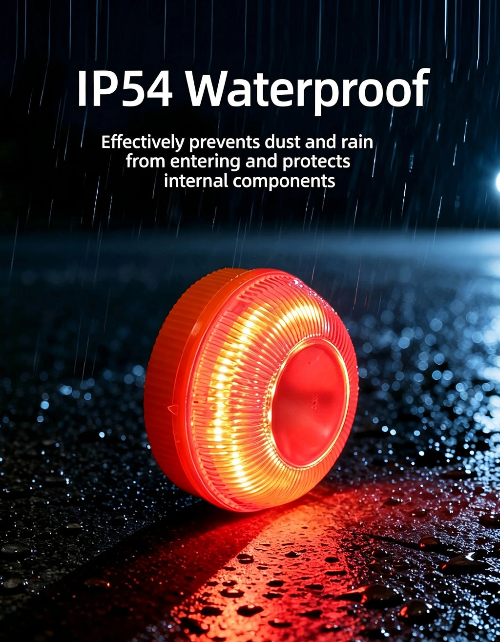 Smart Emergency Beacon, Car Breakdown Warning Light, Magnetic LED Strobe Flare for Roadside Safety, Foggy Day Alert Lamp for