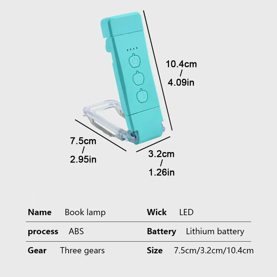 Clip On Book Light Rechargeable,Reading Light,Adjustable Brightness Mini LED Bookmark Lamp,Portable Bedside Desk Lamp for Night