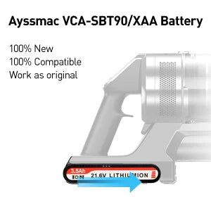 21.6V 3500mAh Replacement Vacuum Cleaner Li-ion Battery for Samsung Jet 90/Jet 75 Pet/Jet 75 Cordless Stick Vacuum VCA-SBT90/XAA