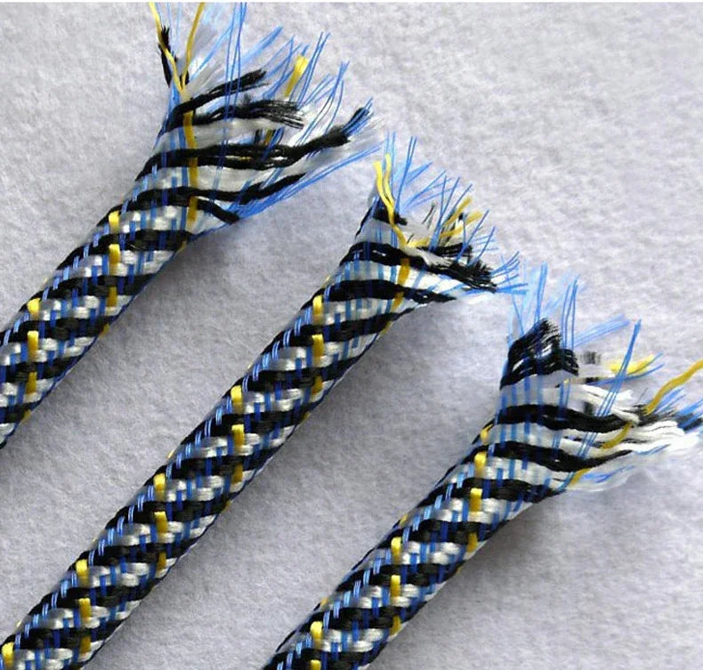 4/8/12mm PP Cotton Yarn + PET Woven Cotton Mesh Braided Cable Sleeve Expanding Braided Sleeving Wire Cable Harness Sheathing