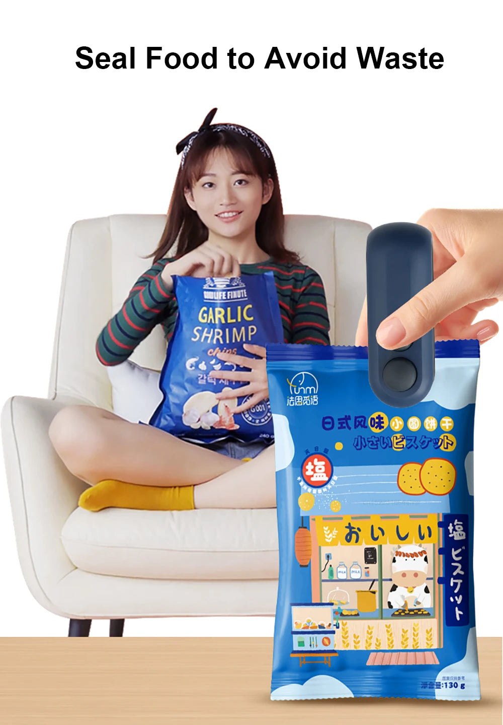 **Mini Portable Bag Sealer | Handheld Heat Sealer for Food, Snacks & Plastic Packaging**  (86 characters)