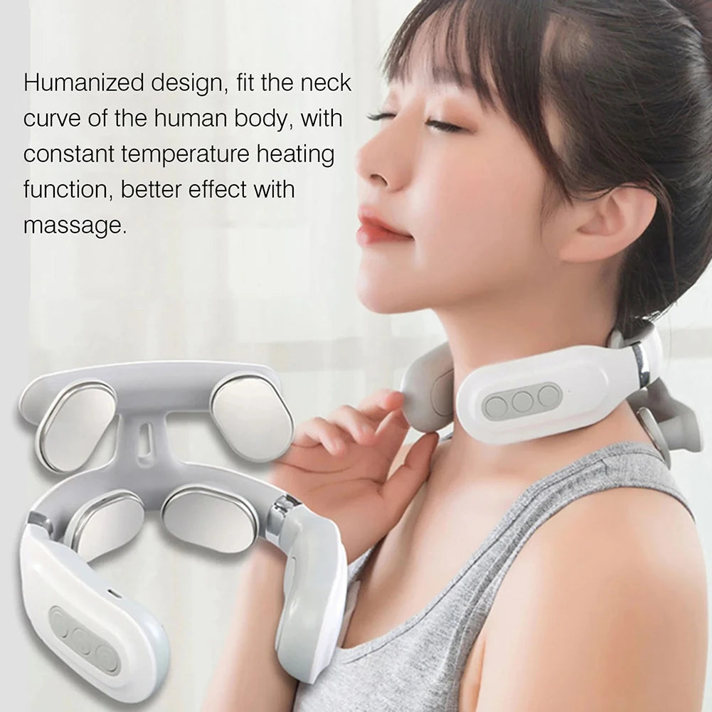 Cervical Massager 16 Modes USB Smart Pulse Heating 4 Neck Massager for Neck Tension NeckMassager Vibrator Heating Massager