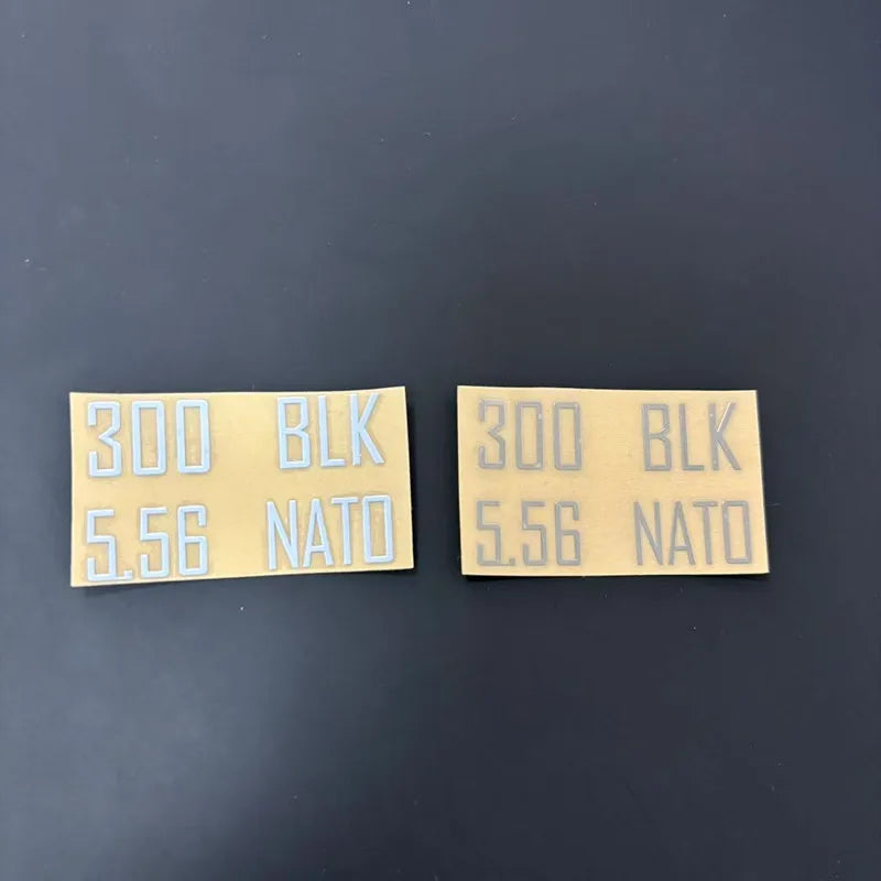 300BLK 5.56 NATO Metal Sticker DIY Decoration MK18 New Weill G36 Jinming M4 Gel Ball Water Gun HK416 LeHui AK74