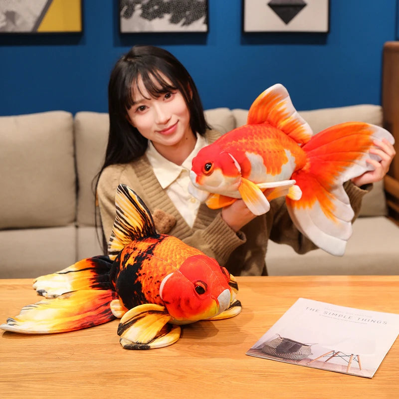 Goldfish  Lucky Koi Animals Plush Toys  Goldfish Cartoon Sift Dolls Kids Birthday Gifts Decor Throw Pillow Home Decor